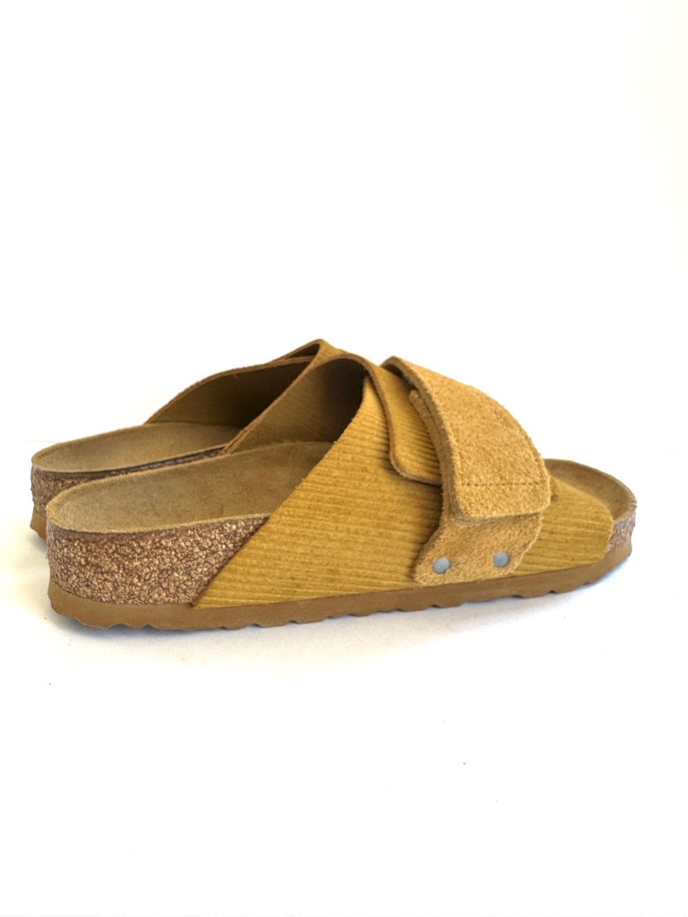 BIRKENSTOCK KYOTO SUEDE LEATHER EMBOSSED CORDUROY BROWN SLIDE SANDAL EU40/W9-9.5 - Picture 10 of 15